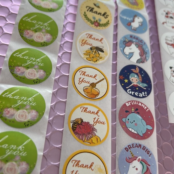 3/15$ 60 pcs Mixed Designs Thank You Stickers - Picture 5 of 12